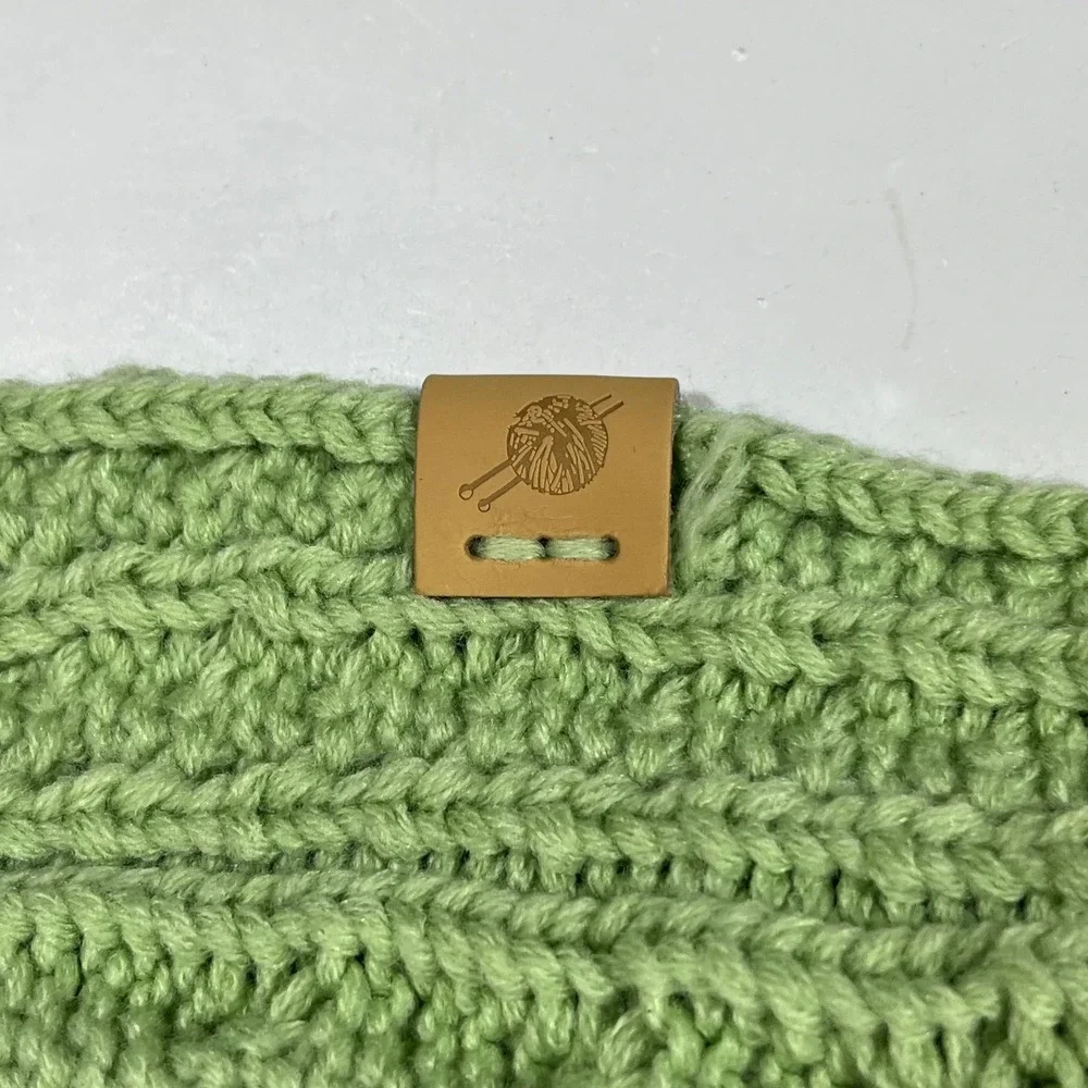 Aran Traditions Preppy Green Cable Knit Scarf Button Winter Wrap Fisherman